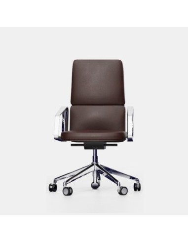 Fauteuil en cuir de direction design - dossier moyen - Lead - Las Mobili