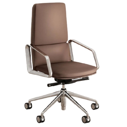 Fauteuil en cuir de direction design - dossier moyen - Lead - Las Mobili