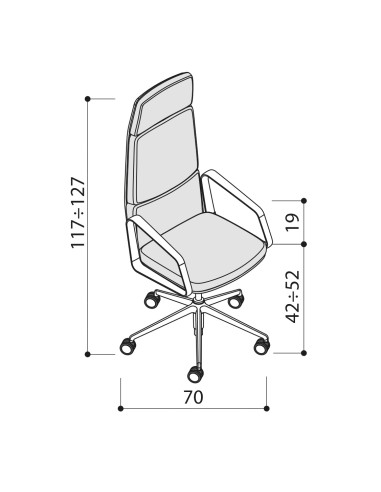 Fauteuil de direction en cuir de haute qualité - Lead - Las Mobili - 141 085