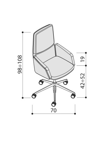 Chaise de direction élégante en cuir - Lead - 141 092 - Las Mobili