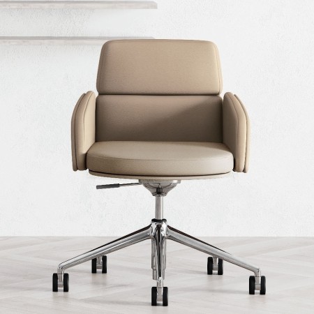 Chaise de réunion sur roulettes en cuir premium - Lead - 141 094 - Las Mobili 2