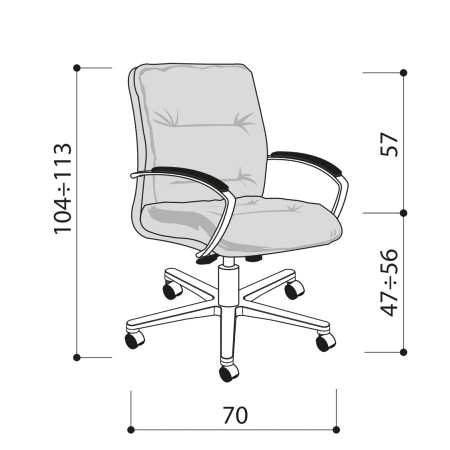 Chaise de réunion en cuir très confortable sur roulettes - Formen - Las Mobili 2