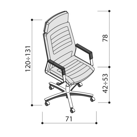 Dimensions - chaise de direction en cuir coloré - Neochair - Las Mobili