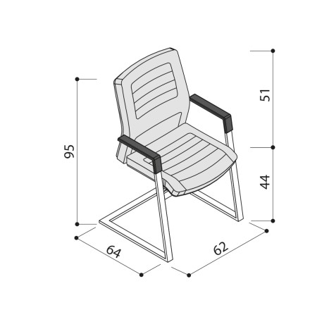 Fauteuil réunion cuir avec surpiqures design - Neochair - Las Mobili 2