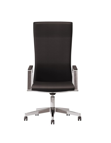 Fauteuil de direction en cuir avec dossier réglable en hauteur - Athena - Las Mobil 