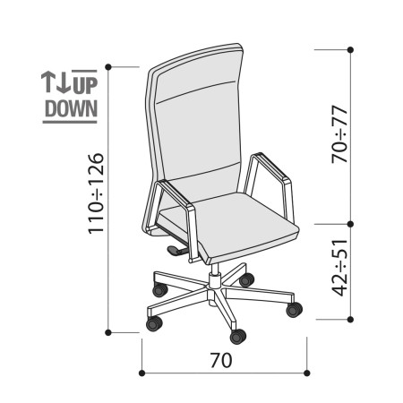 Fauteuil de direction en cuir avec dossier réglable en hauteur - Athena - Las Mobil  2