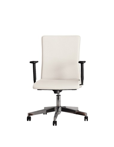 Chaise de bureau en cuir et dossier réglable en hauteur - Athena - Las Mobili