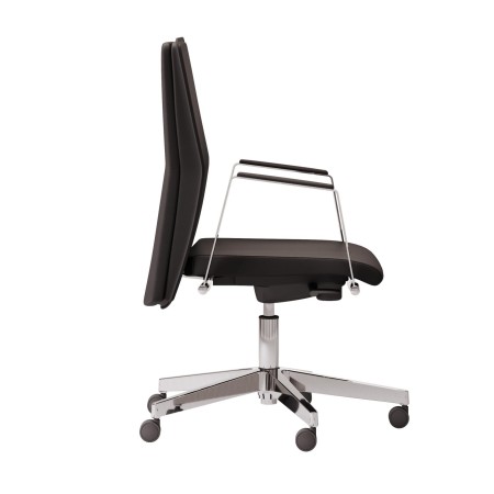 Chaise de conférence design en cuir sur roulettes - Athena - Las Mobili