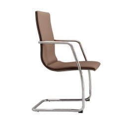 Chaise de conférence piétement luge en cuir design - Athena - Las Mobili