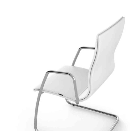 Chaise de conférence piétement luge en cuir design - Athena - Las Mobili