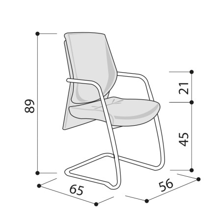 Siège de conférence en cuir design et piétement luge - Galassia 2
