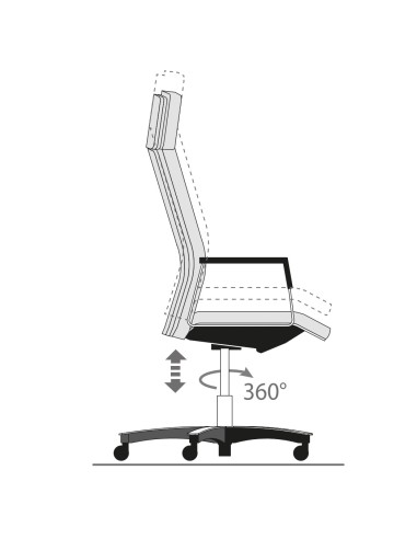 Réglage - Chaise de réunion en cuir avec surpiqures et accoudoirs design - Neochair
