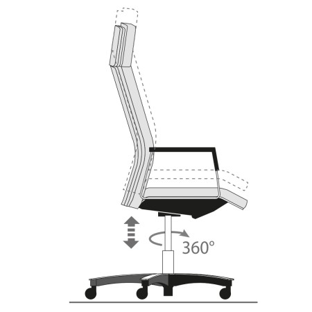 Réglage - Chaise de réunion en cuir avec surpiqures et accoudoirs design - Neochair
