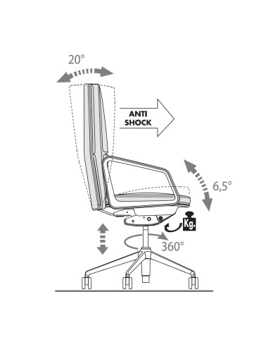 Réglage - Chaise de direction élégante en cuir - Lead - 141 092 - Las Mobili