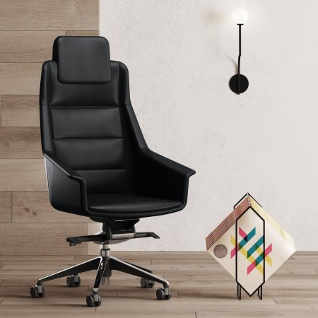 Chaise de direction en cuir au design imposant - Jera