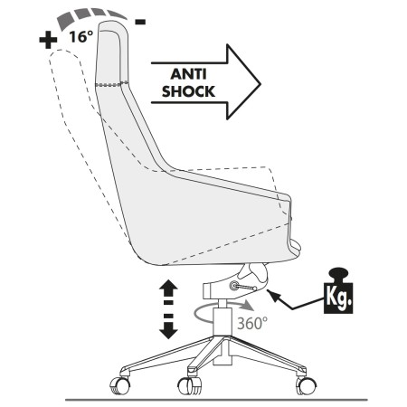 Explications - Chaise de direction en cuir au design imposant - Jera