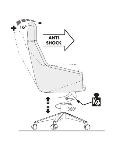 Réglage - Siège de direction en cuir au design imposant - Jera