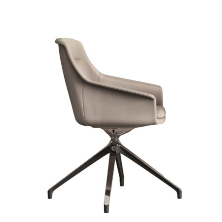 Chaise de conférence en cuir design pivotant 360° - Jera - Las Mobili