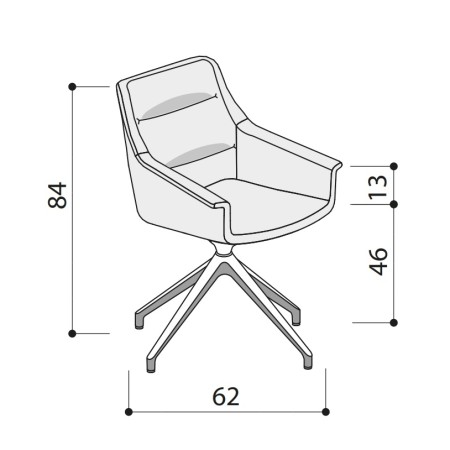 Chaise de conférence en cuir design pivotant 360° - Jera - Las Mobili 2