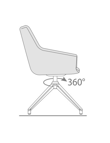 Réglage - Chaise de conférence en cuir design pivotant 360° - Jera - Las Mobili
