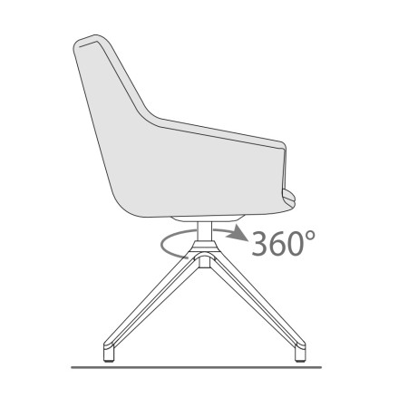 Réglage - Chaise de conférence en cuir design pivotant 360° - Jera - Las Mobili