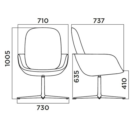 Dimensions Peb Base étoile dossier haut