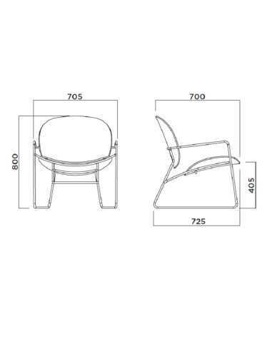 Tondina – Chaise lounge élégante, idéale pour un salon, un espace d’attente ou un coin lecture