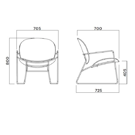Tondina – Chaise lounge élégante, idéale pour un salon, un espace d’attente ou un coin lecture