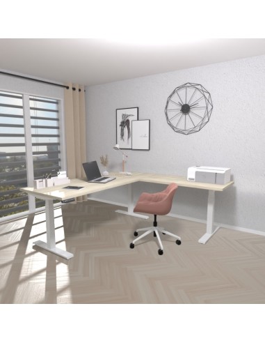 Table électrique d'angle assis-debout - 180x160x80x60