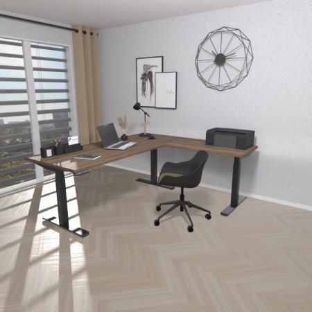 Table électrique d'angle assis-debout - 200x180x80x60