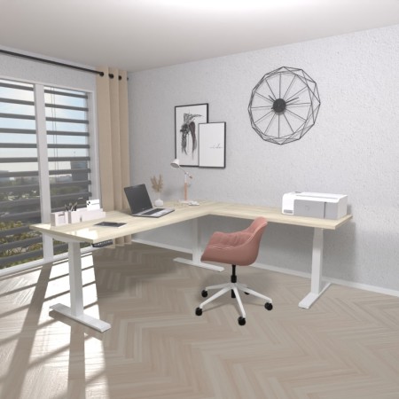 Table électrique d'angle assis-debout - 180x200x80x80 2