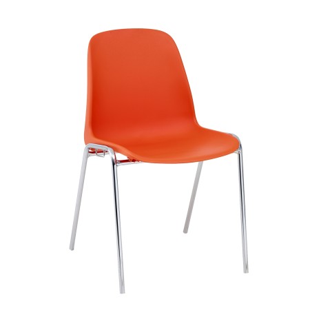Chaise conférence pas cher empilable orange vif - Elena - 3641