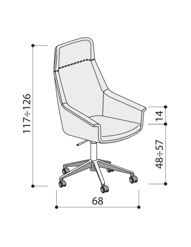 Fauteuli de direction vintage en cuir - Jera - 135 037 GOA