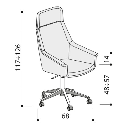 Fauteuli de direction vintage en cuir - Jera - 135 037 GOA