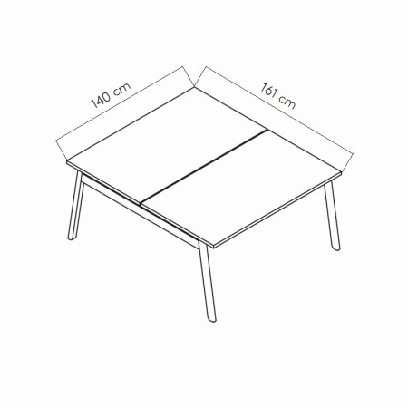 Dimensions Bureau bench bois design - Ogi B - MDD