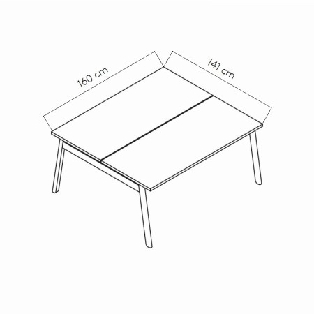 Dimensions Bureau bench bois design - Ogi B - MDD