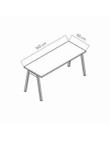 Dimensions Table de bureau L. 160 x 60cm - BOM16 - Suisse
