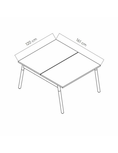 Dimensions Bureau bench pieds bois - BOW32
