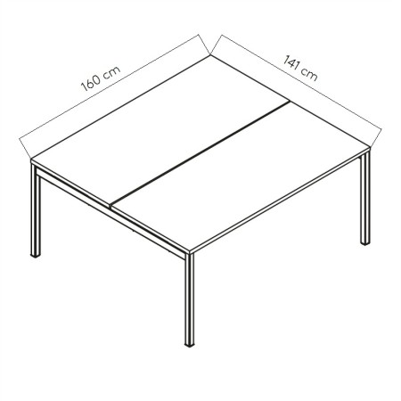 Dimensions Bureau partagé BOY46