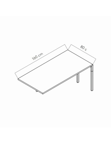 Dimensions Extension de bureau - BOW042L