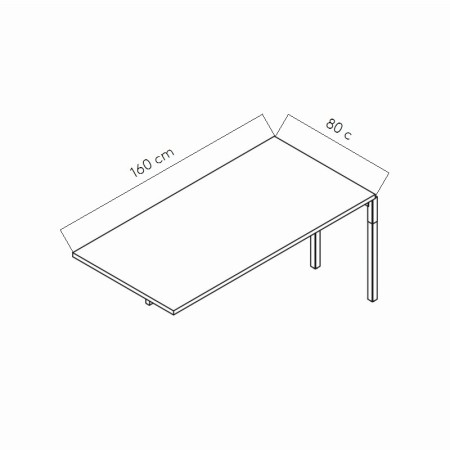 Dimensions Extension de bureau - BOW042L
