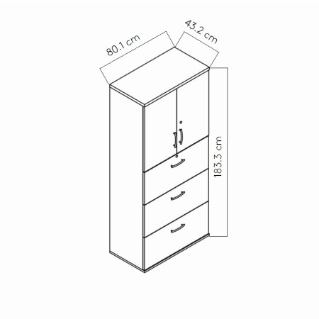 Meuble dossiers suspendus  L. 80,1 x P. 43,2 x H. 183,3cm - MDD - A54C4