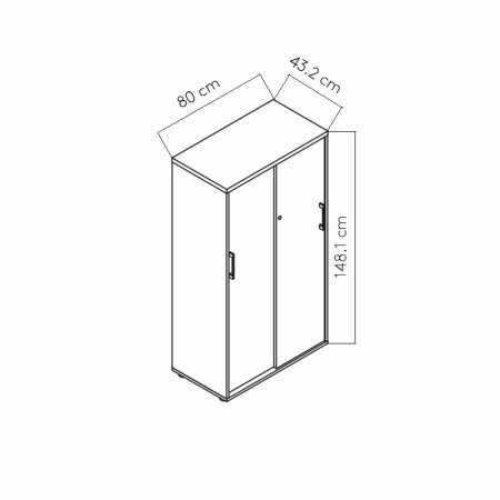 Dimensions Rangement à portes coulissantes - A4P04