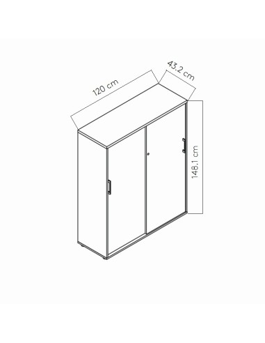 Dimensions Rangement à portes coulissantes - A4P06