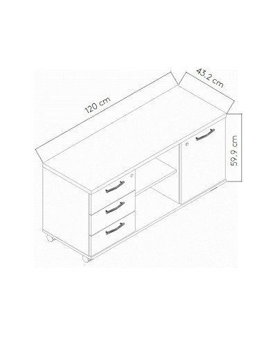 Dimensions Crédence de direction - A120ML