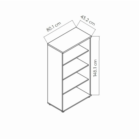 Dimensions Meuble ouvert pour bureau - A4504