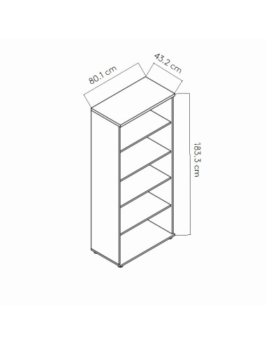 Dimensions Bibliothèque de bureau - A5504