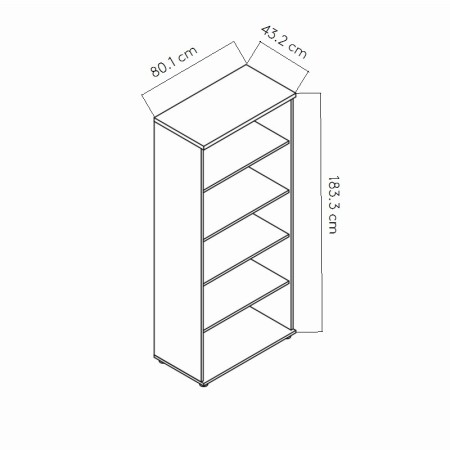Dimensions Bibliothèque de bureau - A5504