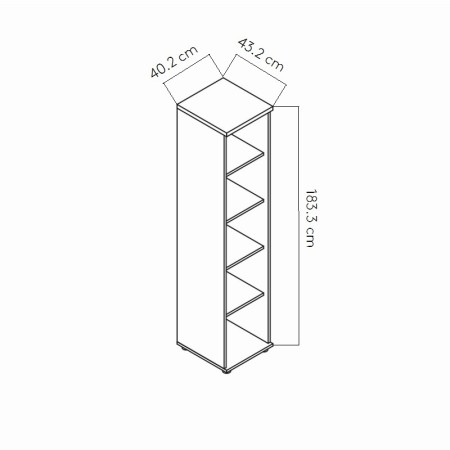 Dimensions Bibliothèque de bureau - A5902