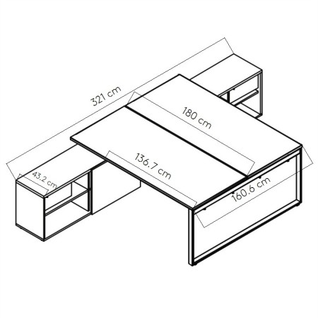 Dimensions Bureau Ogi Q avec desserte
